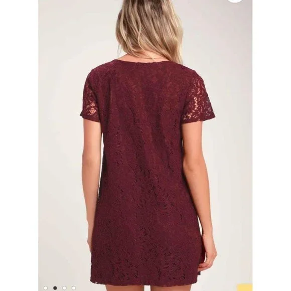 Lulus Bancroft Red Lace Shift Dress - Picture 3 of 7